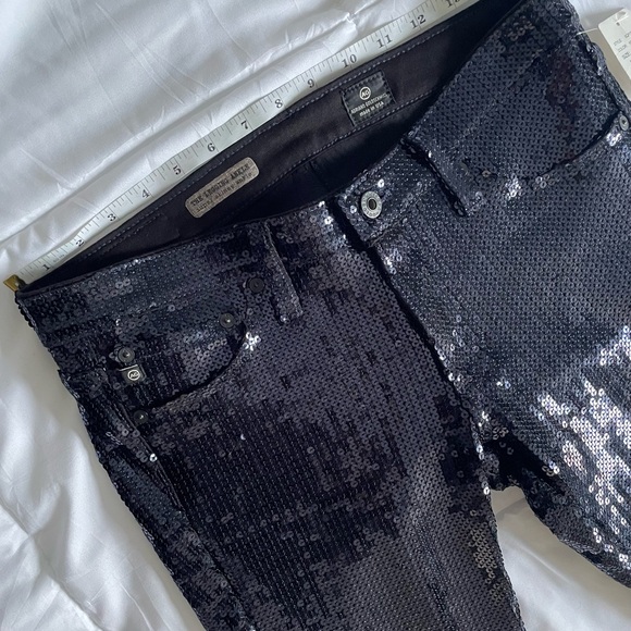 Brand new with tags AG Adriano Goldschmied Sequin Navy Jeggings - Picture 5 of 10